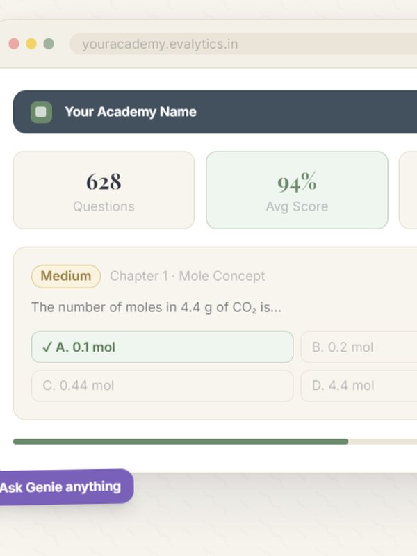 Evalytics exam platform home page
